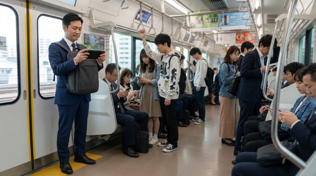 通勤電車でSwitch 2をプレイする40代の社会人ゲーマー