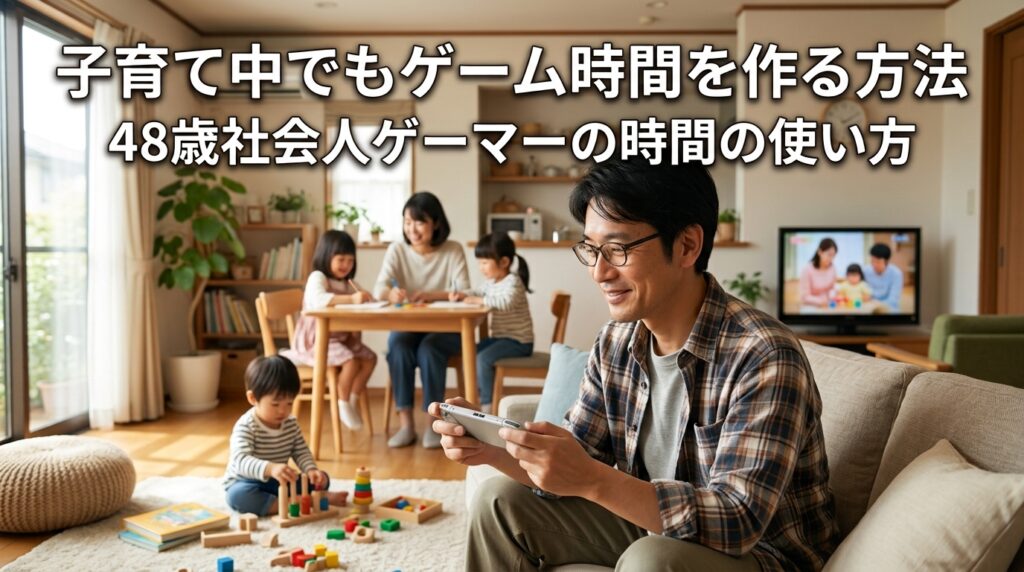 家族と過ごしながらゲームを楽しむ48歳の社会人ゲーマー
