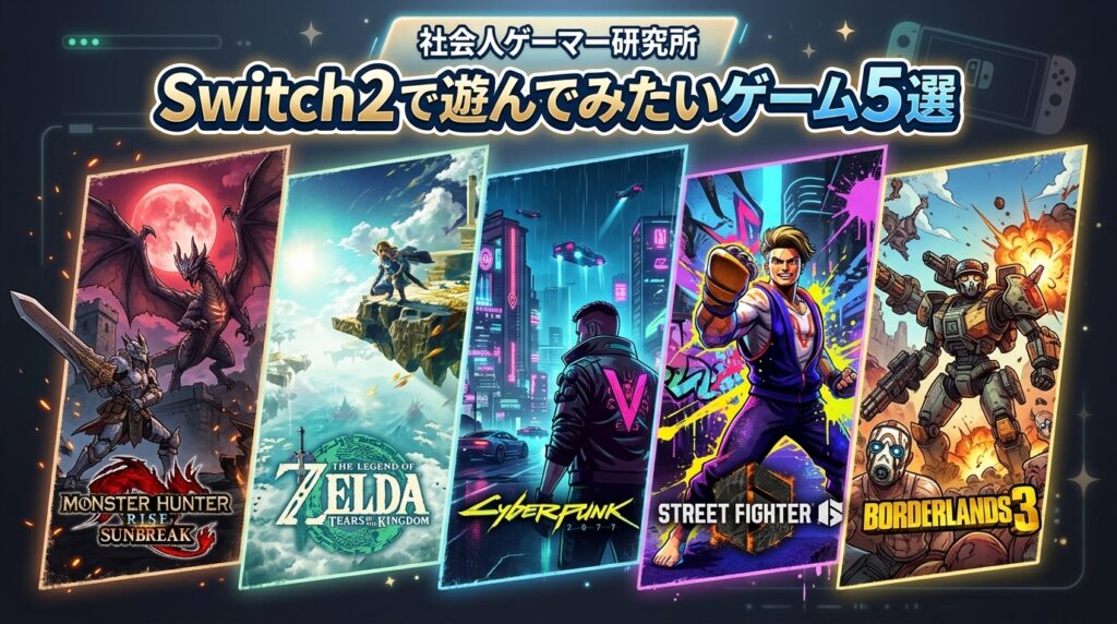 Switch2で遊んでみたいゲーム5選を紹介するアイキャッチ画像