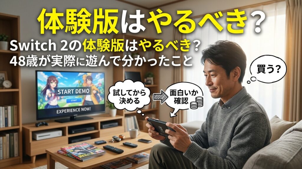 Switch 2の体験版を遊んでゲーム購入を判断する48歳の社会人ゲーマー