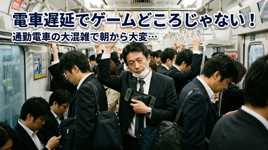 朝の通勤ラッシュと電車遅延によって、通勤中のゲームを諦めざるを得なかった社会人の体験談。